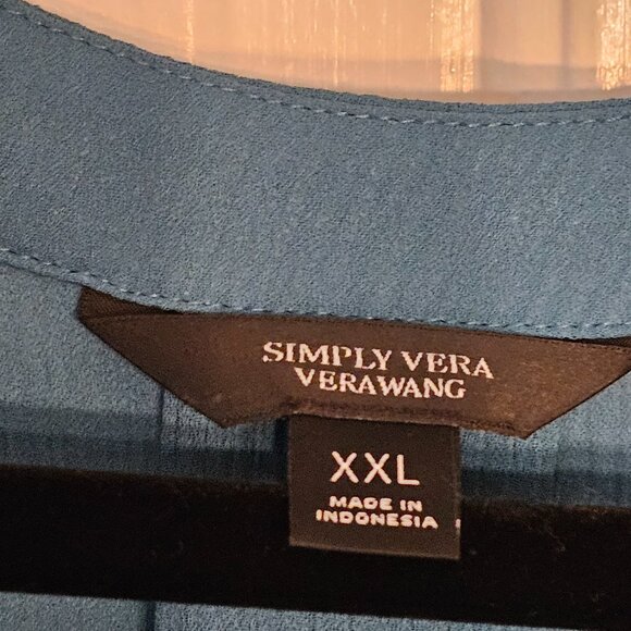 Simply Vera Vera Wang Teal-Green XXL blouse - Picture 3 of 5